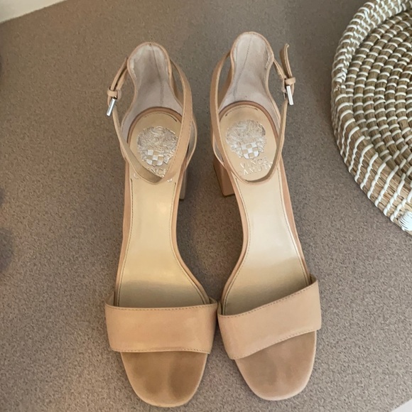 Vince Camuto Ankle Strap Block Heel Sandal, Nude, Size 9 - Picture 3 of 6